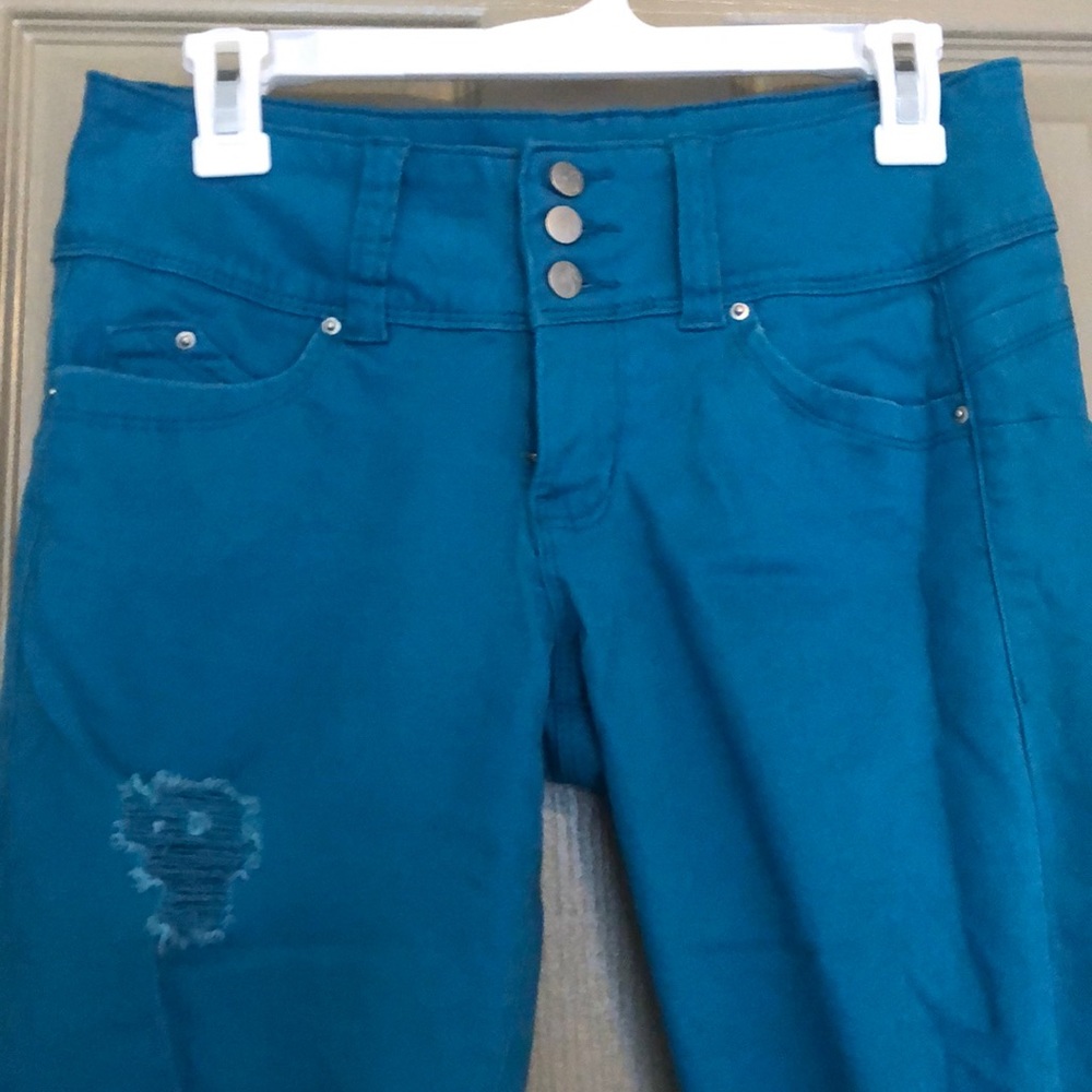 Turquoise capris - Picture 2 of 4